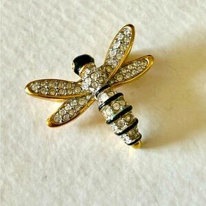 VTG Swarovski Crystal Enamel Bumble Bee Brooch